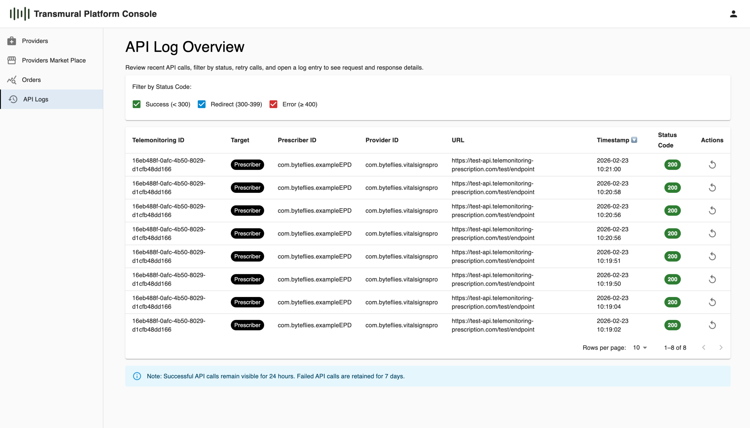 Full API Log Visibility for Healthcare Administrators in the Transmural Platform